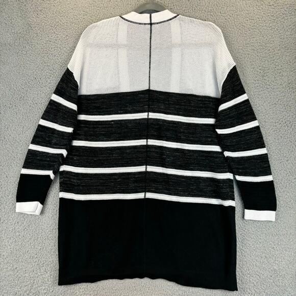 T by Talbots Cardigan XL Petite Minimal Casual Striped Colorblock Mixed Stitch - Picture 9 of 10